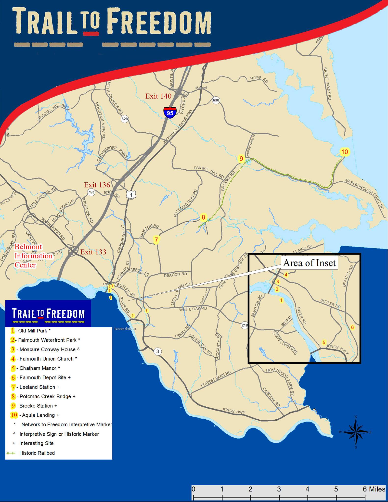 Trail to freedom map