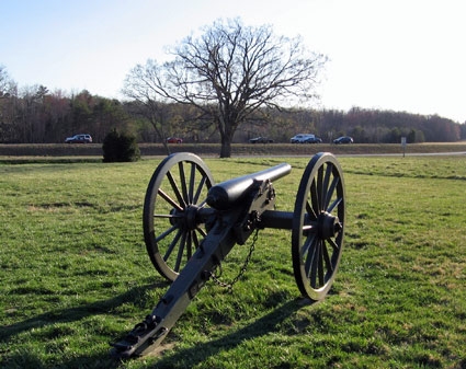 canon at a battlefield