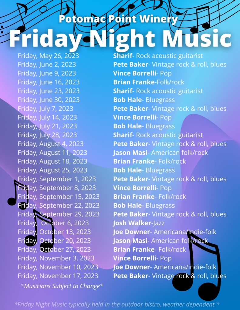 Friday Night Music at Potomac Point Winery