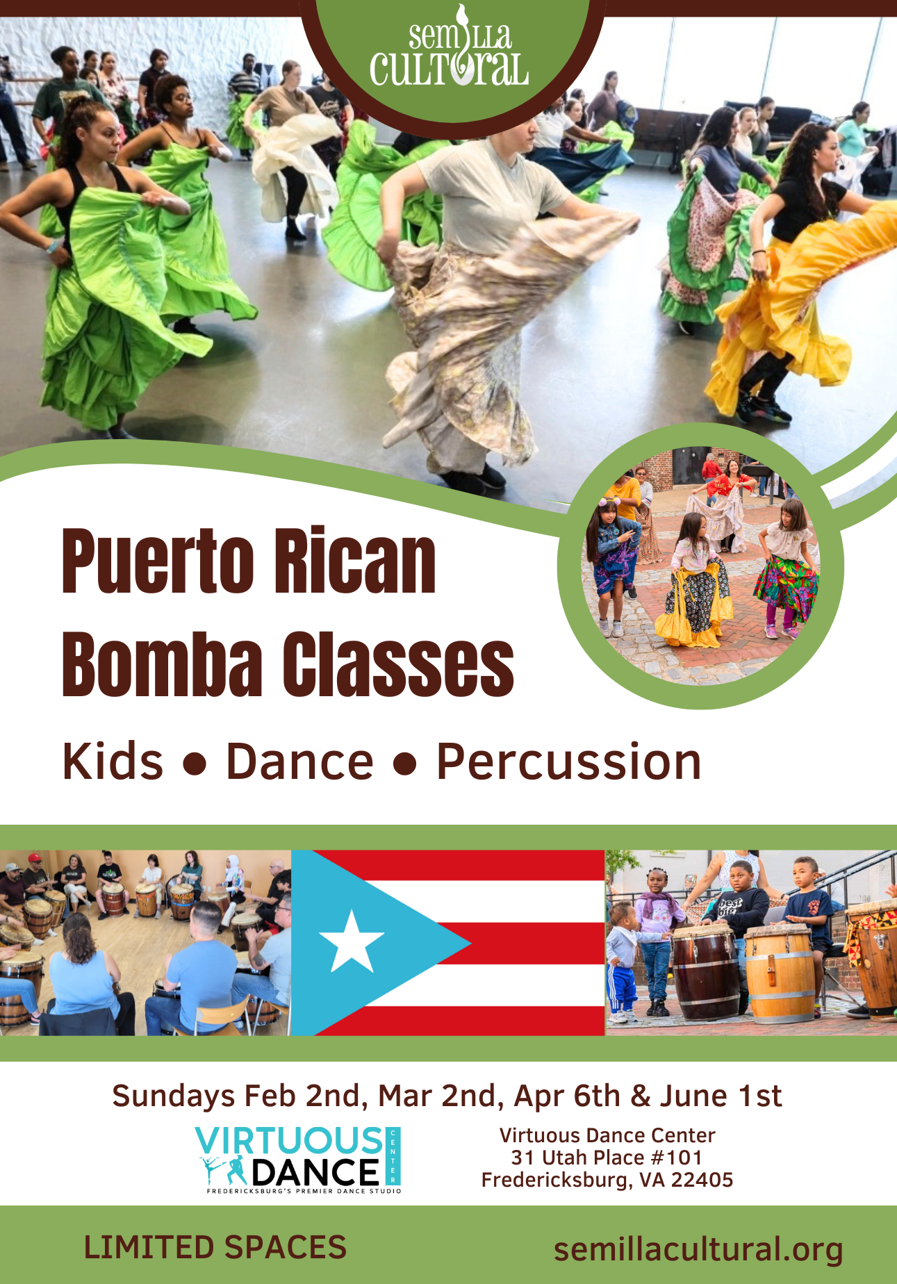 Puerto Rican Bomba Dance Classes Tour Stafford Virginia