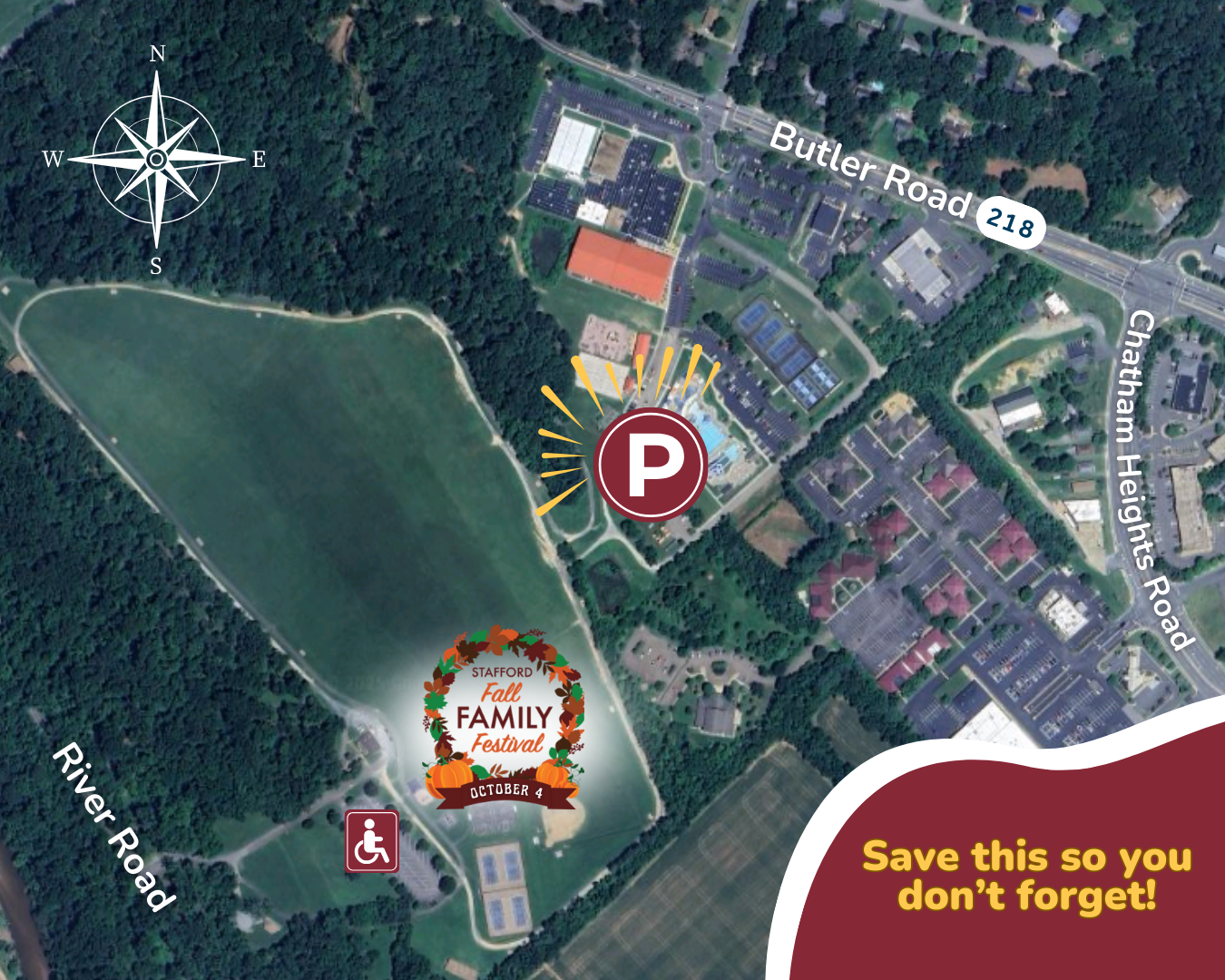 Stafford Fall Family Festival Parking map 2025