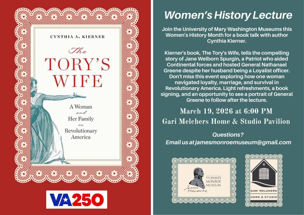 The Tory’s Wife: Women’s History Lecture